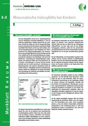 Titelbild Merkblatt rheumatische Iridozyklitis bei Kindern