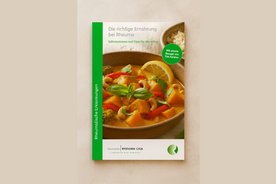 Das Bild zeigt das Cover der Broschüre "Ernährung bei Rheuma" der Deutschen Rheuma-Liga.