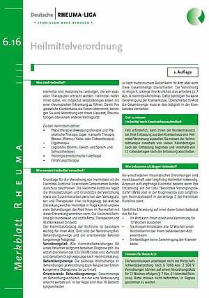 Merkblatt Heilmittelverordnung