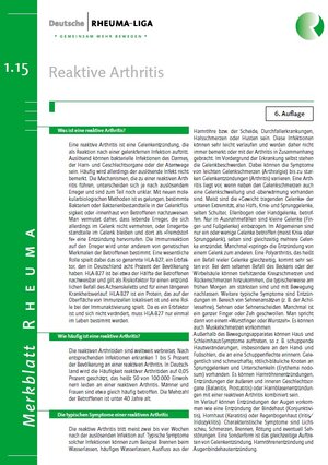 Titelbild Merkblatt Reaktive Arthritis
