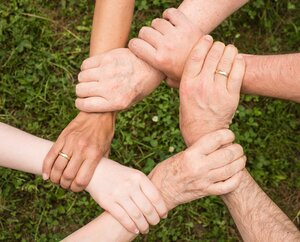 Gemeinschaft Team-spirit Hände im Kreis