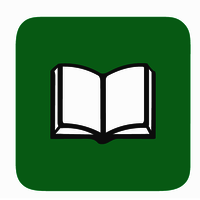 Broschüren Icon Buch auf grünem Hintergrund Rheuma Liga rheumaliga