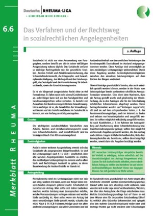 Titelbild Merkblatt Das Verfahren und der Rechtsweg in sozialrechtlichen Angelegenheiten