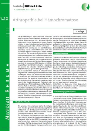 Titelbild Merkblatt Arthropathie bei Haemochromatose