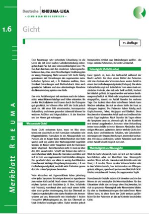 Titelbild Merkblatt Gicht