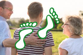 Mutter mit Vater und Kind. Titel: Kind wird erwachsen